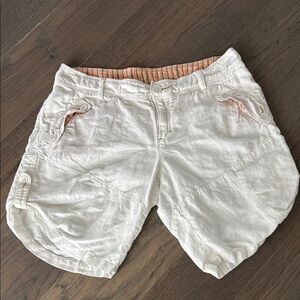 Free People White Cargo Shorts with Relaxed Fit